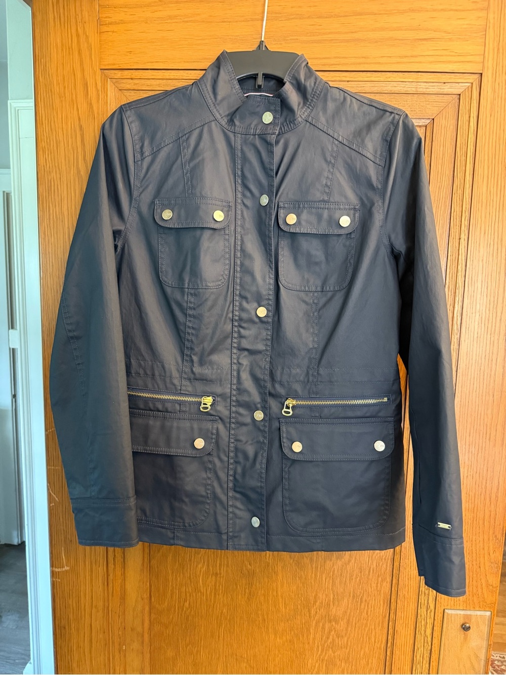 Tommy Hilfiger Navy Utility Field Jacket with Gold Hardware